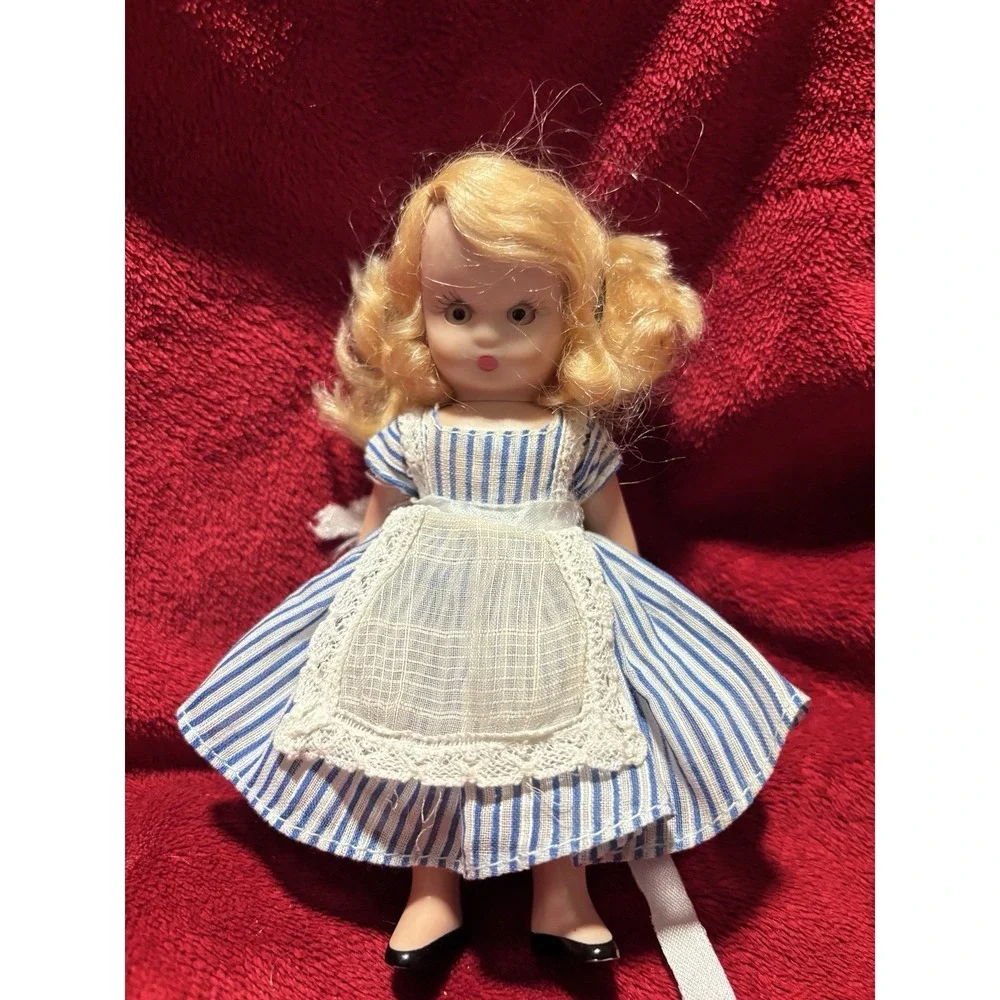 VTG Alice In Wonderland Madame Alexander Kins Striped Blue Dress Apron Headband
